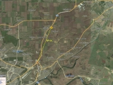 Карта, демонстрирующая путь от г. Ростова-на-Дону до участка 1,2 Га в поселке Рассвет.