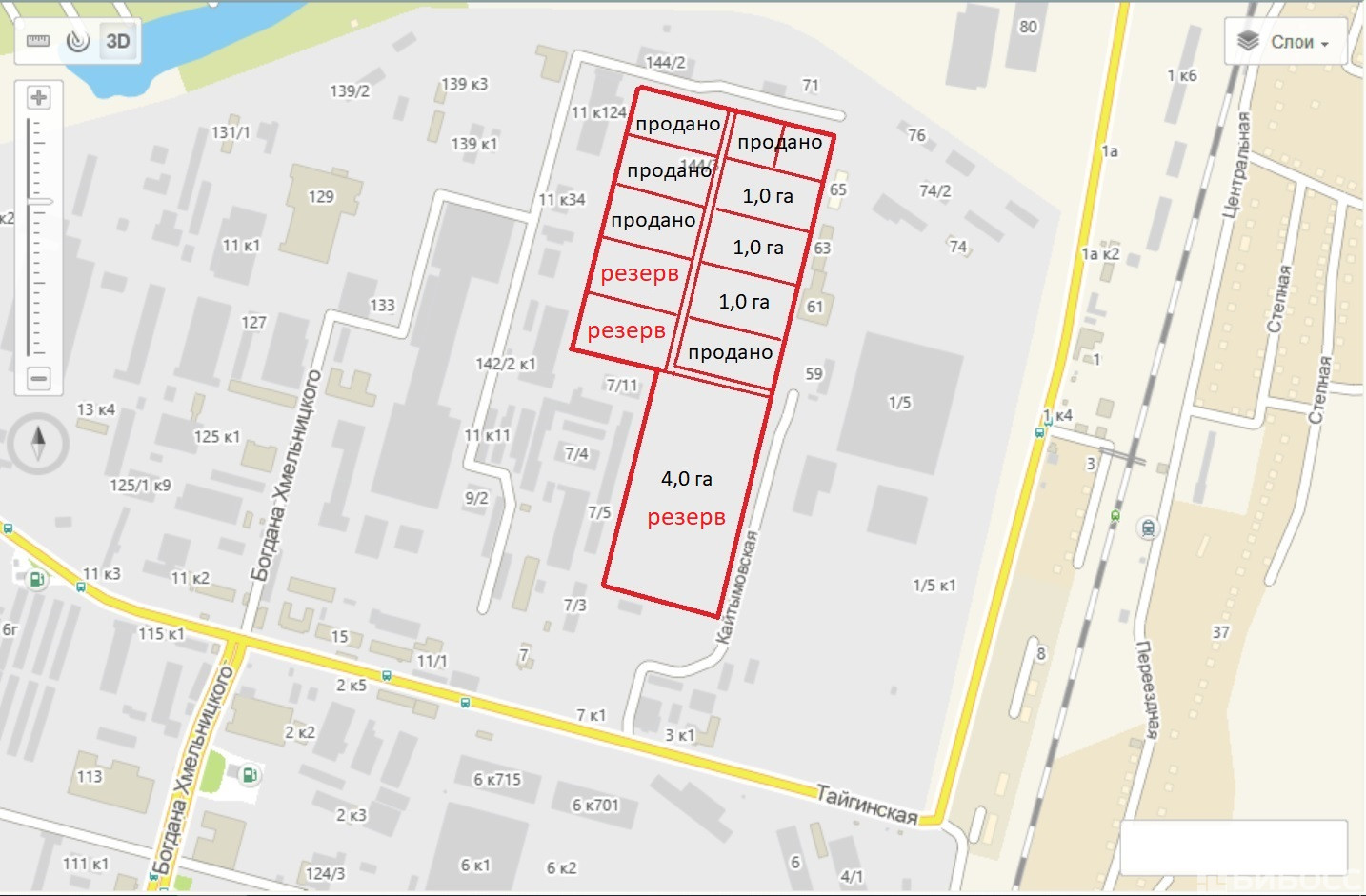 Продажа земельного участка, 10000 м² Новосибирск Тайгинская улица 5 -  объект №3208853 на КОММЕРЧЕСКАЯ.RU